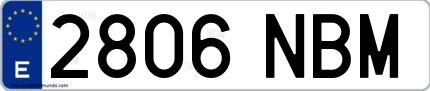 Ejemplo de matrícula española 2806 NBM