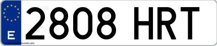 Ejemplo de matrícula española 2808 HRT
