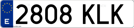 Ejemplo de matrícula de coche ordinaria 2808 KLK