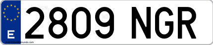 Ejemplo de matrícula de coche ordinaria 2809 NGR