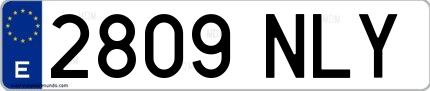 Ejemplo de matrícula española 2809 NLY