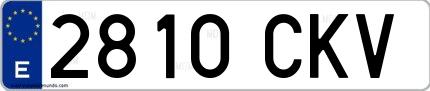Ejemplo de matrícula española 2810 CKV