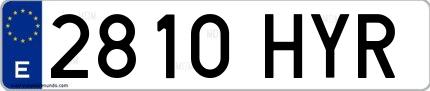 Ejemplo de matrícula española 2810 HYR