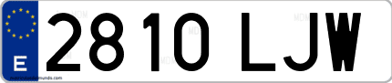 Ejemplo de matrícula de coche ordinaria 2810 LJW