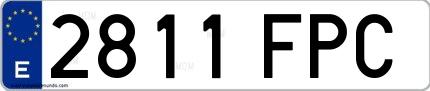 Ejemplo de matrícula española 2811 FPC