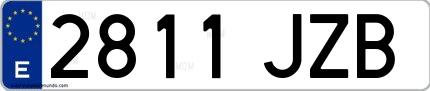 Ejemplo de matrícula española 2811 JZB