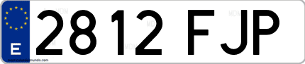 Ejemplo de matrícula de coche ordinaria 2812 FJP