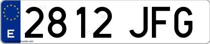 Ejemplo de matrícula española 2812 JFG