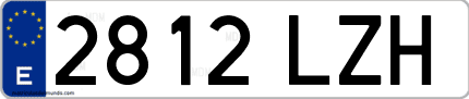 Ejemplo de matrícula de coche ordinaria 2812 LZH