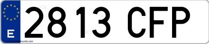 Ejemplo de matrícula española 2813 CFP