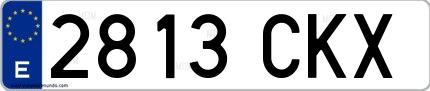Ejemplo de matrícula española 2813 CKX