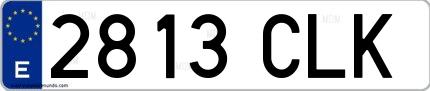 Ejemplo de matrícula española 2813 CLK