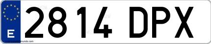Ejemplo de matrícula española 2814 DPX