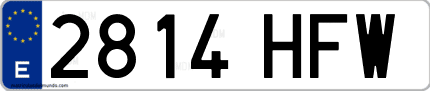 Ejemplo de matrícula de coche ordinaria 2814 HFW
