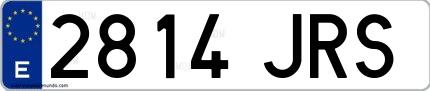 Ejemplo de matrícula española 2814 JRS