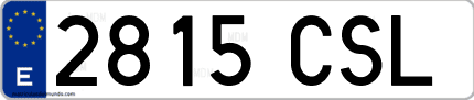 Ejemplo de matrícula de coche ordinaria 2815 CSL