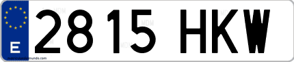 Ejemplo de matrícula de coche ordinaria 2815 HKW