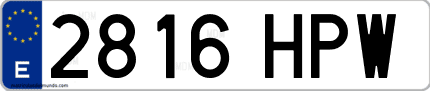 Ejemplo de matrícula de coche ordinaria 2816 HPW