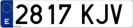 Ejemplo de matrícula española 2817 KJV
