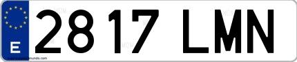 Ejemplo de matrícula española 2817 LMN