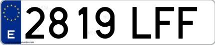 Ejemplo de matrícula española 2819 LFF