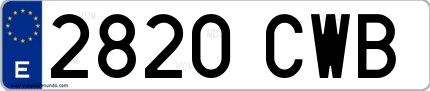 Ejemplo de matrícula española 2820 CWB