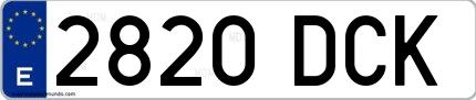 Ejemplo de matrícula española 2820 DCK