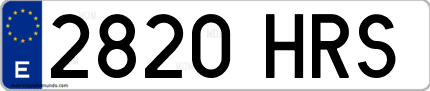Ejemplo de matrícula de coche ordinaria 2820 HRS