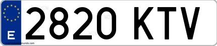 Ejemplo de matrícula española 2820 KTV