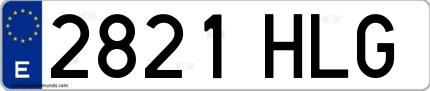 Ejemplo de matrícula española 2821 HLG