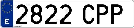 Ejemplo de matrícula española 2822 CPP