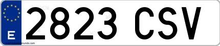 Ejemplo de matrícula española 2823 CSV