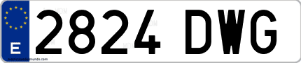 Ejemplo de matrícula de coche ordinaria 2824 DWG