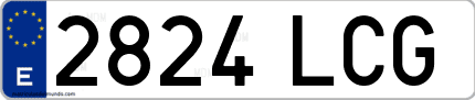 Ejemplo de matrícula de coche ordinaria 2824 LCG