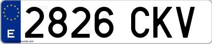 Ejemplo de matrícula española 2826 CKV