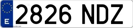 Ejemplo de matrícula española 2826 NDZ