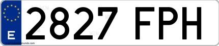 Ejemplo de matrícula española 2827 FPH