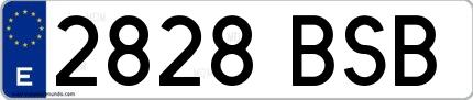 Ejemplo de matrícula española 2828 BSB