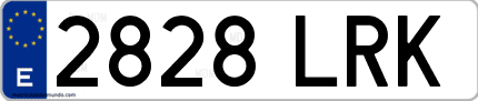 Ejemplo de matrícula de coche ordinaria 2828 LRK