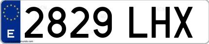 Ejemplo de matrícula española 2829 LHX