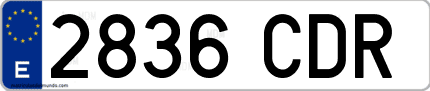 Ejemplo de matrícula de coche ordinaria 2836 CDR