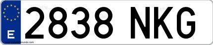 Ejemplo de matrícula española 2838 NKG