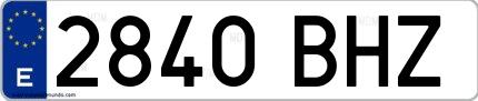Ejemplo de matrícula española 2840 BHZ