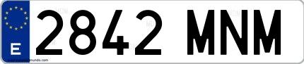 Ejemplo de matrícula española 2842 MNM