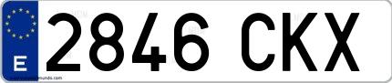 Ejemplo de matrícula española 2846 CKX