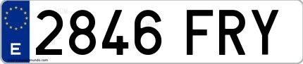 Ejemplo de matrícula española 2846 FRY