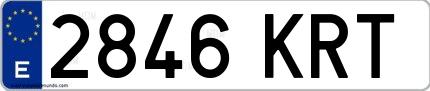 Ejemplo de matrícula española 2846 KRT