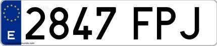 Ejemplo de matrícula española 2847 FPJ