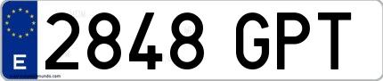 Ejemplo de matrícula española 2848 GPT