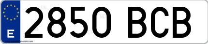 Ejemplo de matrícula española 2850 BCB